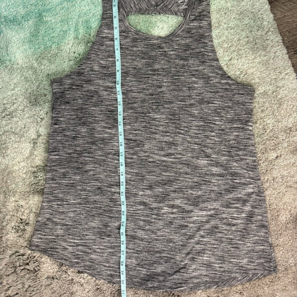 Mossimo Drape Back/Twist Sleeve Gray Marl Tank Size XL